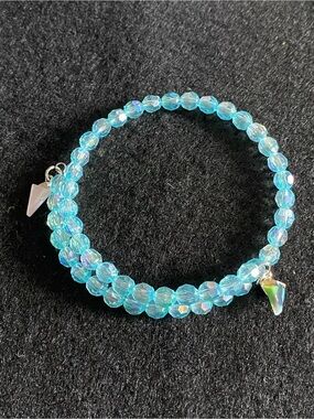 Crystal Bead Wrap Bracelet - Blue